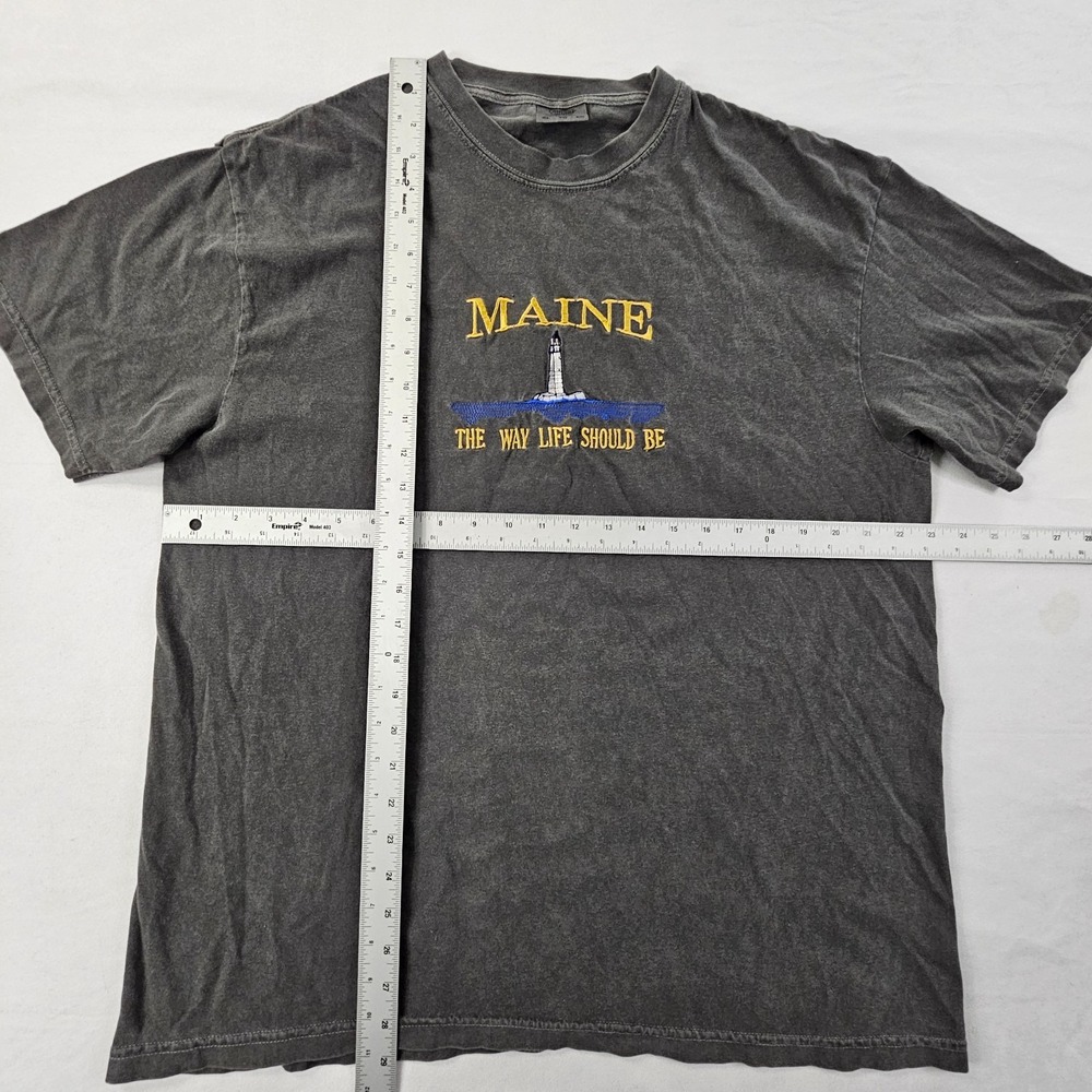 Maine The Way Life Should be Gray Short Sleeve Cotton T-Shirt Men's XL - Picture 5 of 7